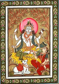 Shiva Parvati with Nandi