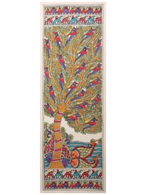 A Window into Mithila  Step into a world of ancient traditions with this captivating Madhubani