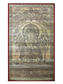 Ten Armed Mahaganapti with Serpent Vaasuki Stretched Over His Head (Based on the Ganesha Purana)