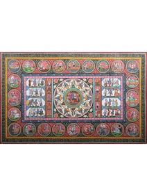 A Timeless Tapestry: The Enchanting World of Krishna Leela  This breathtaking Pattachitra artwork,