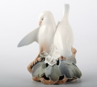 Royal Copenhagen Porcelain, birds, lovebirds, designed by Th.Madsen.