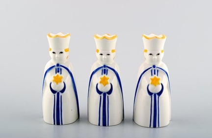 Royal Copenhagen king candlesticks/figures in earthenware. 2 pcs. in stock.