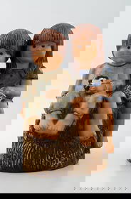 RARE FIGURE, Lisa Larson, "Siblings", glazed pottery, tagged Lisa L K-studio Gustavsberg, Sweden.: RARE FIGURE, Lisa Larson, "Siblings", glazed pottery, tagged Lisa L K-studio Gustavsberg, Sweden. Height 21 cm. Diameter 13 cm. In perfect condition. Reserve: $525.00 Shipping: Domestic: Shipping rat