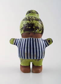 Lisa Larson for Gustavsberg. Stoneware figure "Kalle".: Lisa Larson for Gustavsberg. Stoneware figure "Kalle". Lisa Larson is best known for his humorous and friendly characters. Measures: 18 cm x 13 cm. In perfect condition. Stamped. Reserve: $294.00 Shi