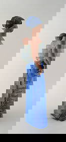 Lisa Larsson, very rare large figure, Mother carrying child. Gustavsberg Swedish ceramic figure: Lisa Larsson, very rare large figure, Mother carrying child. Gustavsberg Swedish ceramic figure decorated with glaze. Measures: 46,5 cm x 12 cm. Stamped. K-Studion. Perfect condition. Lisa Larson (bor