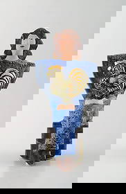 Very rare Lisa Larson unique figure of sitting woman in blue with golden rooster.: Very rare Lisa Larson unique figure of sitting woman in blue with golden rooster. Signed. Measures: 21 x 10 cm. In perfect condition. Reserve: $1,050.00 Shipping: Domestic: Shipping rates are determi