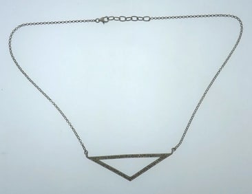 Sterling Silver Diamond Pendant Necklace