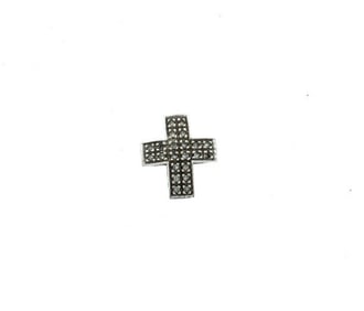 10K WHITE GOLD DIAMOND SLIDE SLIDING CROSS PENDANT CHARM SERIAL NUMBER STAMPED