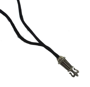 C.1990 SILVER FLEUR DE LIS PENDANT BLACK CORD NECKLACE VINTAGE