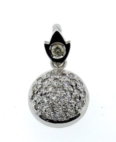 LOVELY 14k White Gold & Diamond Pendant