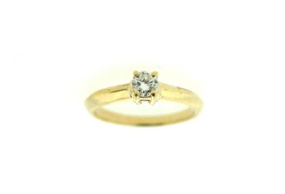 VINTAGE C.1950 DIAMOND 14K YELLOW GOLD ENGAGEMENT RING 0.30 CTS
