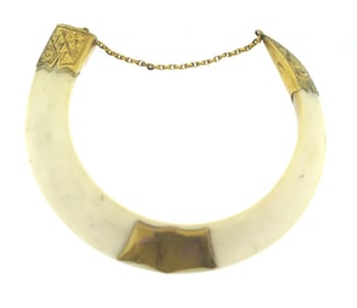 ANTIQUE VICTORIAN 9K YELLOW GOLD ELBOW BRACELET BANGLE STAMPED UNIQUE