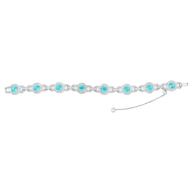 Ladies Silver Bracelet With Blue Stones