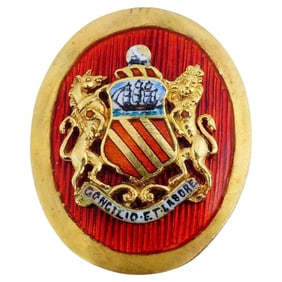 Manchester United Football Club gold enamel badge