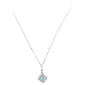 Sterling Silver Pendant Necklace With Stones