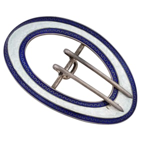 William B Kerr Sterling Silver Enamel Sash Brooch