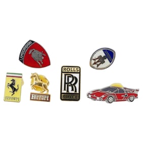 Vintage Enameled Luxury Car Emblem Pins