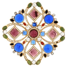 Butler And Wilson Gripoix Brooch Costume Jewelry