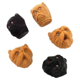 Vintage Decorative Painted Resin Dog Heads