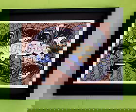 DEATH NYC Hand Signed LARGE Print Framed 16x20in COA SNOOPY GUCCI LIPS FL: This is a Stunning and Scarce 100% Authentic New Print by Death NYC Hand Signed and Numbered in Pencil by the Artist Limited Edition of 100 Large Size: 45cm x 32cm About 18x13in Fine Art 300 gsm Paper