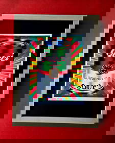 CHIARA BELLINI | GUCCI CONDENSED SOUP Hand Signed Authentic Print LtdEd COA: In her latest project, Chiara Bellini launched a collection of pop art-inspired soup cans titled Luxury Soup Cans. Inspired by pop art icons like Andy Warhol and his famous soup can series, Bellini re