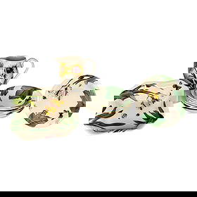 Spode England Floral Haven Serving Bowl, Salad Bowls(6), and Pitcher - Set of 8: Spode Floral Haven 9" square serving bowl, 7" high pitcher and 6 - 8" salad bowls. All made in England. Beautifully decorated with flowers, butterflies and bees. Coordinating pieces available in separ