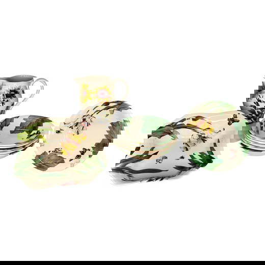 Spode England Floral Haven Serving Bowl, Salad Bowls(6), and Pitcher - Set of 8