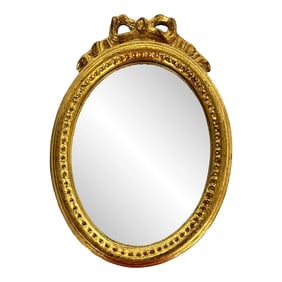 Italian Florentine Small Oval Giltwood Mirror