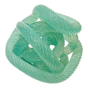 Mid-Century Modern Murano Ribbed Glass Knot