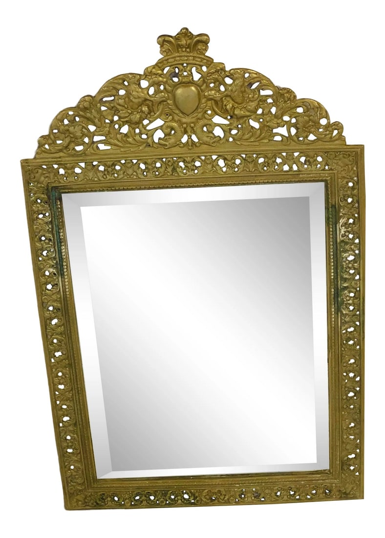 English Style Brass Framed Mirror (1 of 4)