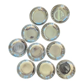 Vintage Oneida Silver Plate Appetizer Plates / Hors d'Oeuvre Plates- Set of 10