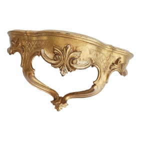 Late 20th Century Italian Carved Gilt Corner Console Wall Shelf Reproduction