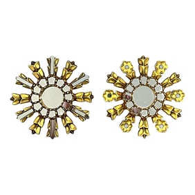 Antique French Gold Gilt Sunburst Mirrors - a Pair