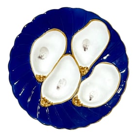 Vintage Cobalt Blue Oyster Plate