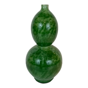 Currey & Company Green Glaze Porcelain Gourd Vase