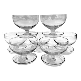 Mid-Century Modern Crystal Footed Dessert/Sherbet Coupes - Set of 7