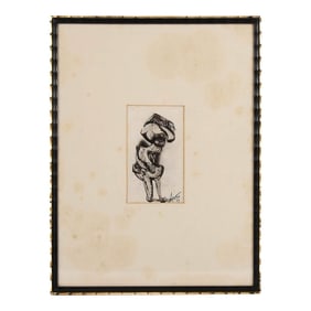 Framed Signed J. Akston "Untitled, 1963" Acrylic on Paper Painting