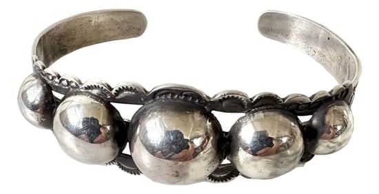 Vintage Fred Harvey Sterling Silver Cuff Bracelet