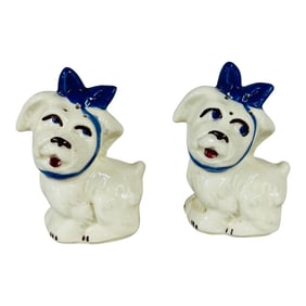 Mid Century Dog Mold Salt and Pepper Shakers - a Pair