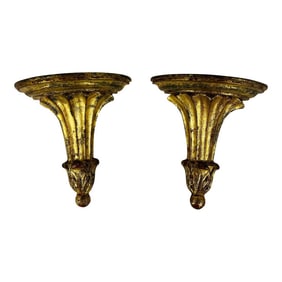 Mid Century Italian Florentine Wall Brackets