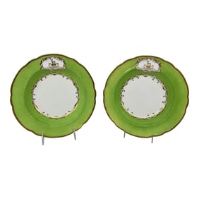 Pair, Copeland & Garrett Ripon Family Armorial Porcelain Soup Bowls C. 1833-1847