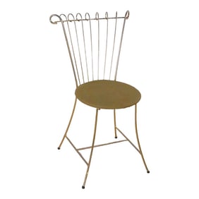 Glamorous Hollywood Boudoir Side Chair With Dramatic Rolled Back C 1950/1960's