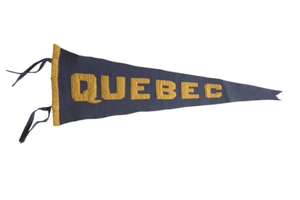 Antique Quebec Felt Flag Pennant
