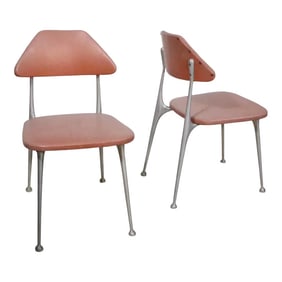 Pr. Mid Century Dining Side Chairs by L. B. Lion Brand After Shaw Walker C 1950/1970â€