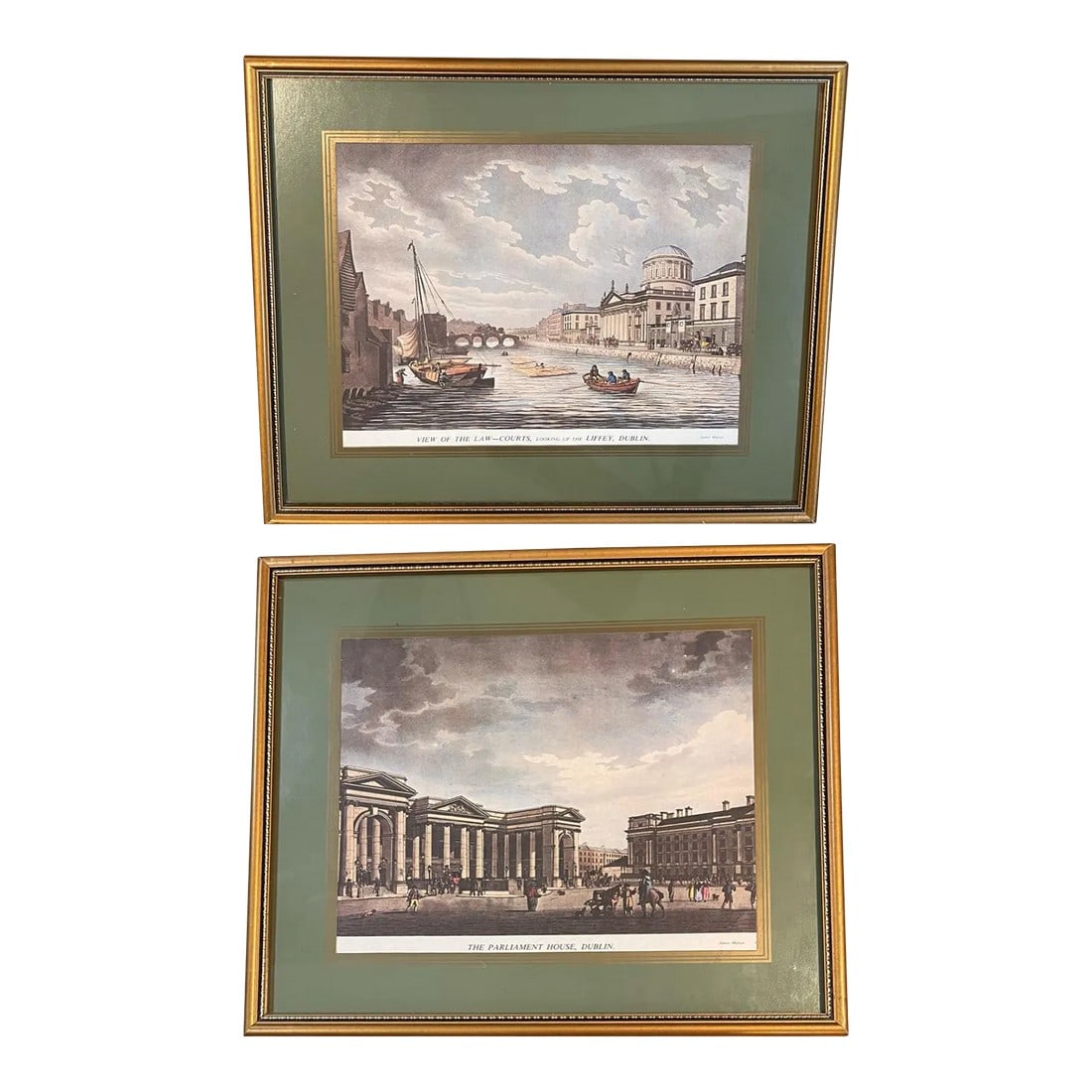 Mid-Century Architectural Engraving Reproduction Prints by James Malton of Parliament House and the (1 of 12)