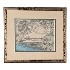 Lithograph of a Bridge, u.s.a. Circa 1980