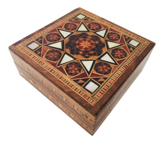Middle Eastern Inlaid Marquetry Mosaic Box