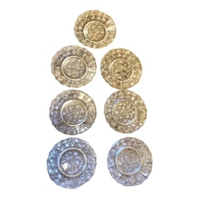 Mid Century Fostoria Chintz Crystal Plates- Set of 7