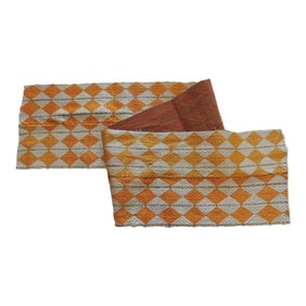 Vintage Yellow Embroidered "Phulkari" Indian Textile Sash