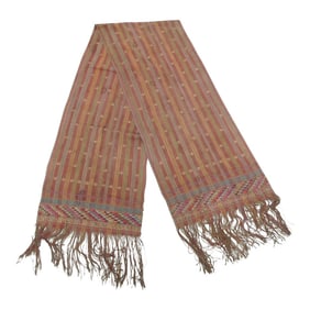 Vintage Asian Tent Banners With Hand-Knotted Fringes.